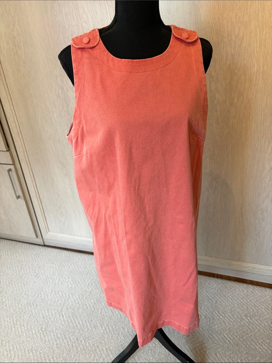 Tuckernuck Dresses & Skirts - Tuckernuck Coral Sleeveless Shift Tank with Button Shoulder Tabs